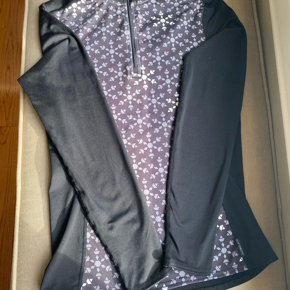 Hot Chillys Women’s Mid-Weight Base Layer Top Black Quarter Zip Top NEW Small - Picture 5 of 8
